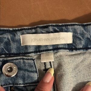Jonathan Simkhai Blue Denim Jeans with Gold Stitching